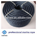 Black nylon marine/mooring rope